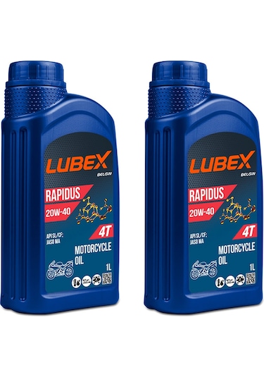 Lubex Rapidus 20W-40 1 L 4 Zamanlı Motosiklet Yağı (2 Adet)