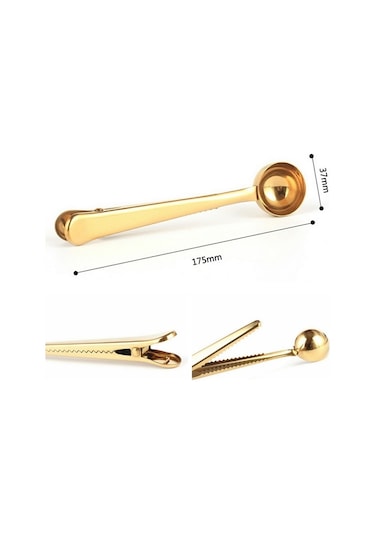 5 Adet Çok Fonksiyonlu Paslanmaz Çelik Çay Kahve Ölçüm Kaşığı Altın