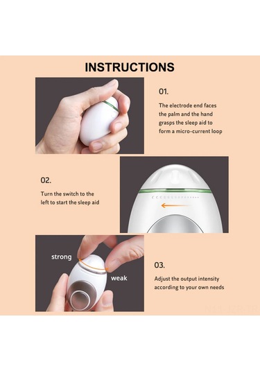 Geeroyoo Taşınabilir Akıllı Uyku Masaj Cihazı - Stres Azaltma Ve Rahatlama İçin Dual Modlu El Tipi Alet Beyaz