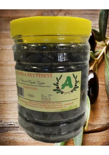 Almila Zeytinevi Gemlik Tipi Siyah Zeytin Pet 1 KG