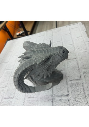 Dekoratif Ejderha Heykeli Özel Tasarım Mitolojik Figür 22x17 Cm