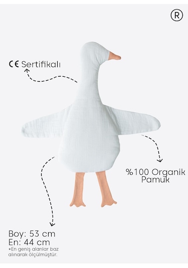Organik Morton Ördek Uyku Arkadaşı Beyaz Beyaz