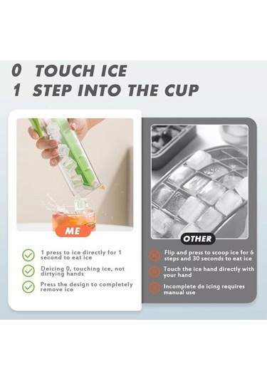 Besthome1 Yeni Nesil Tek Tık Açık 6 Hücre Buzluk Seti - Yiyecek Grubu Pc+pp Materyal, Dökülme Engeli Kapağı, Ev/kolej İçin Yeşi Çok Renkli