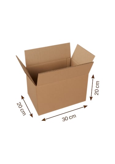 30x20x20 Cm Bc Dalga Karton Kutu, Koli, Taşıma Kolisi, Kargo Kutusu 1 Adet 1