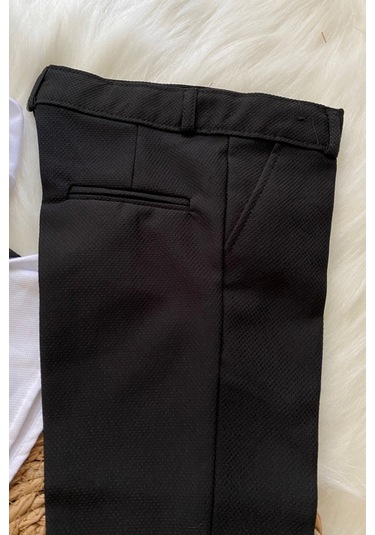 Zincirli Begos Erkek Çocuk Takım Elbise Siyah