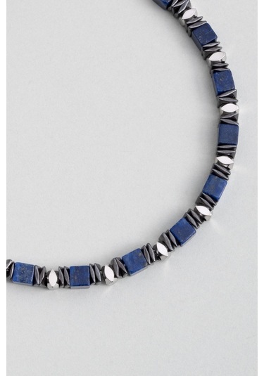 Harita Taşlı 22 Cm Çelik Erkek Bileklik Mavi