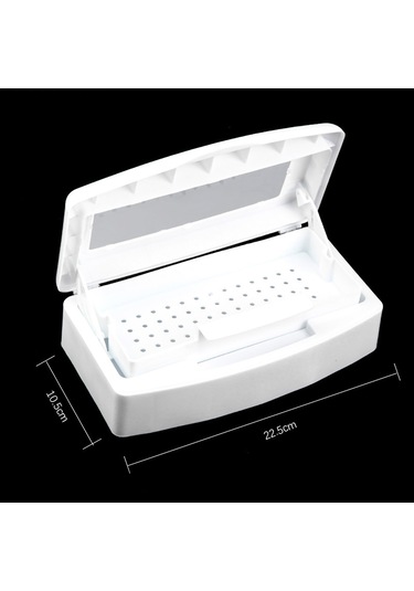 Mufunye Plastik Manikür Aletleri Dezenfeksiyon Kutusu - Otomatik Kaldırılan Tabak, Şeffaf Kapak, Taşınabilir Temizlik Gereci