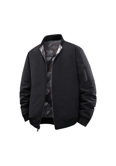 Erkekler İçin Kış Aylarında Giyilebilecek Çift Taraflı, Su Ve Rüzgar Geçirmez Pamuklu Kapitone Ceket. Yeşil