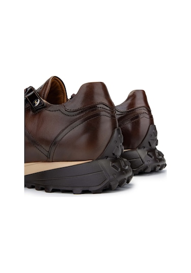 Tamer Tanca Erkek Hakiki Deri Kahverengi Sneakers & Spor Ayakkabı 383 5454 Erk Ayk Y23 Kahve/sılver Kahverengi - Gümüş