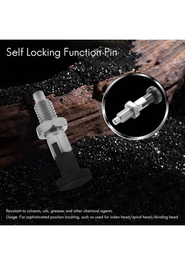 Hha 2x M10 Paslanmaz Çelik Kendinden Kilitleme Endeksi Piston Pimi, Bölme Kafası Için Kendinden Kilitleme Fonksiyonlu