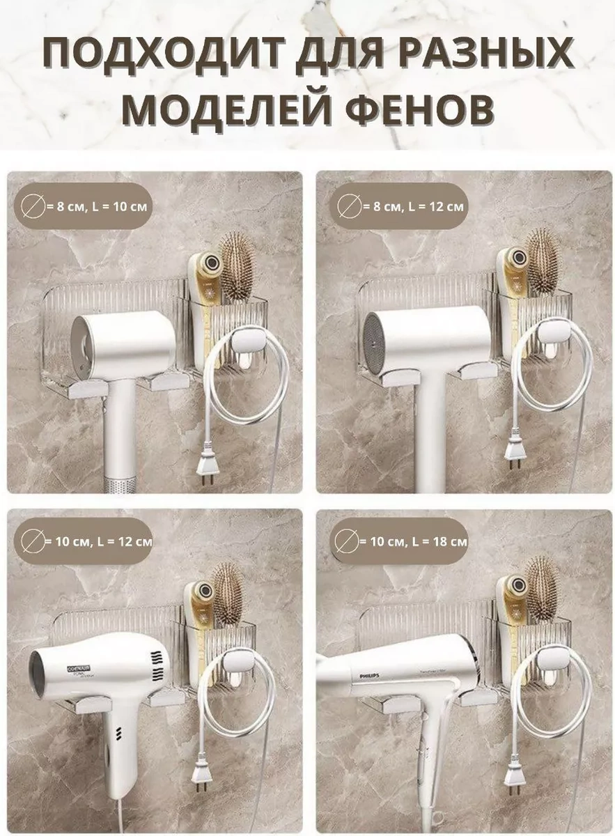 Cutie Home Saç Kurutma Makinesi Tutucu Ve Fırça Düzenleyici 247895808 Beyaz