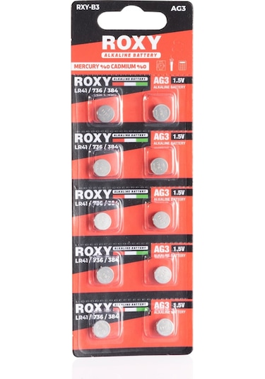 Roxy Ag3 Lr41 Alkalin Saat Pili 10lu Paket