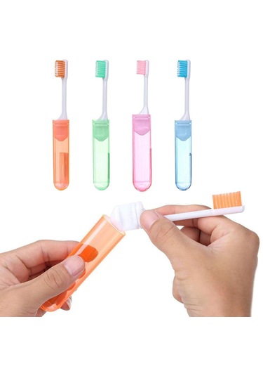 Suntek 4 Adet Taşınabilir Seyahat Katlanır Diş Fırçası