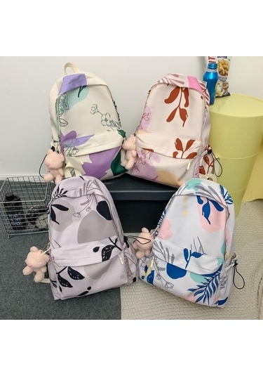 Dancemonkey Sırt Sırt Pembe Okul Öğrenci Kapasiteli Kadın Graffiti Çantası Çantası Çantası Büyük Baskı Zb Pembe