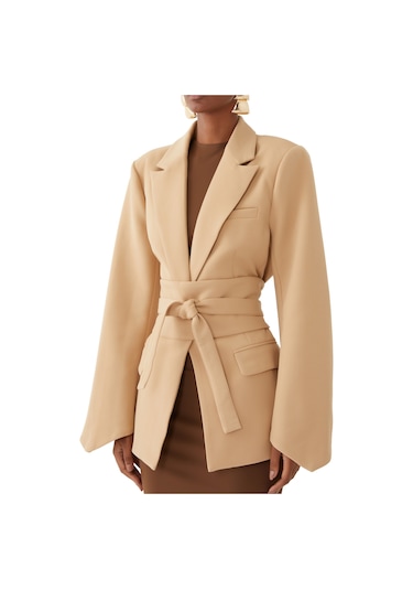 Odd Muse Şıklığın Zirvesi Blazer Beıge