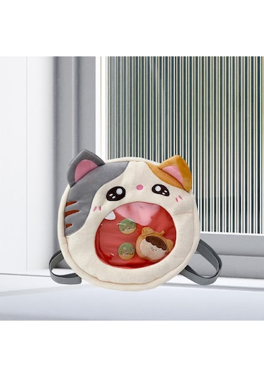 Suntek Karikatür Peluş Sırt Çantası Sevimli Büyük Bebek İle Gri