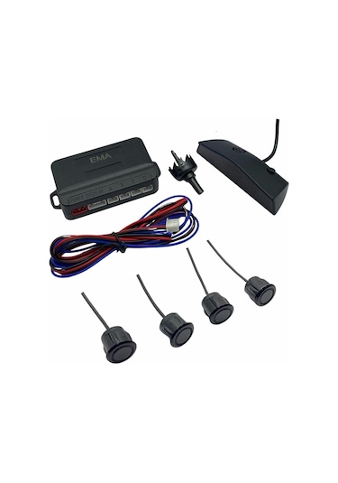 Park Sensörü Ses İkazlı+mini Göstergeli 4 Gözlü Ön 18.5 Mm Siyah