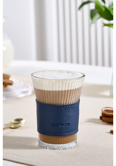Karaca  Leather Cool Touch Latte Bardağı 210 Ml Lacivert