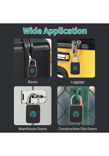 Springsun Parmak İzi Kilidi - 20 Parmak Kayıt, Şarj Edilebilir, Su Geçirmez, Akıllı Kilit