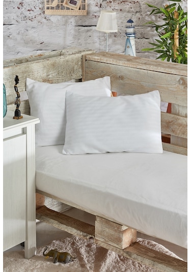 Komfort Home Bebek Çizgili Pamuk Saten Yastık Kılıfı 35X45 Cm 2