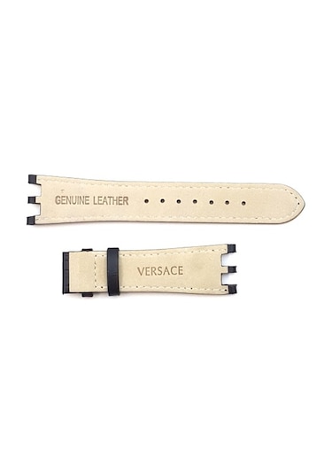 Versace Hakiki Deri Saat Kayışı Kordonu Siyah 22 MM