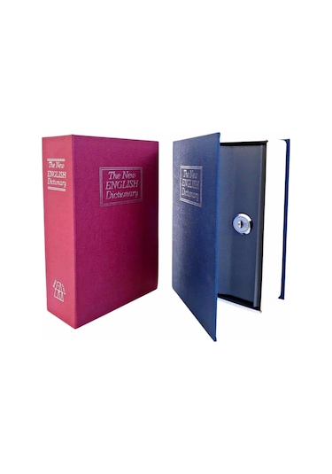 Kitap Görünümlü Gizli Kasa Büyük Boy Anahtarlı Kilitli Para Kasası