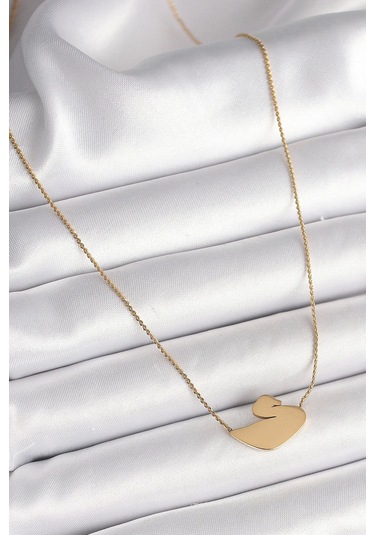 316l Çelik Gold Renk Zincir Kuğu Model Kadın Kolye Çok Renkli