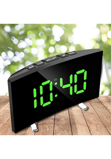 Oval Dijital Masa Saati Alarm Termometreled Ekranlı Alarmerteleme