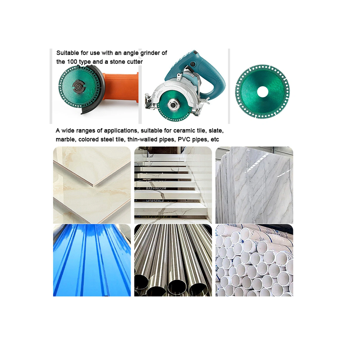 Folinda Diamantlı Füzyonlu Kesici Bladesi 100mm - Mermer, Cam, Metal, Pvc Hızlı Ve Pürüzsüz Kesim - Açımlı Taşlama Uyumlu