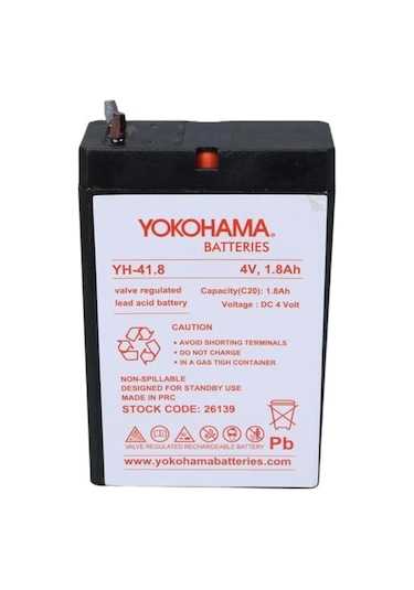 Yokohama Yh-41.8 4 Volt - 1.8 Amper Akü 50x76x22 Mm