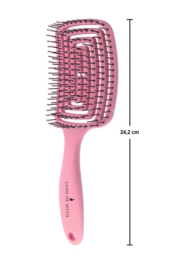 Land Of Myth LOM1272 Üç Boyutlu Esnek Saç Açma ve Tarama Fırçası Flexible Pro Brush Pembe