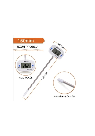 Thermo TA-288 Oynar Başlıklı Dijital Mutfak Yemek Termometresi