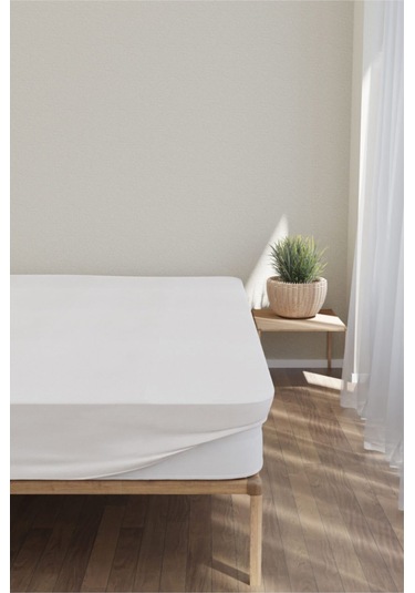Evony Sıvı Geçirmez Fitted Çift Kişilik Alez 150x200+30 Cm Beyaz