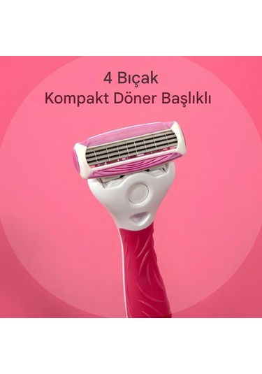 Wilkinson Sword Quattro Sistem Kadın Tıraş Bıçağı Vakumlu Tutma Aparatı İle Birlikte
