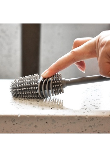 Flybuy Süt Şişesi Temizleme Fırçası, Kauçuk Kıllı, Uzun Saplı, Vakumlu Matara Ve Termos Fırça