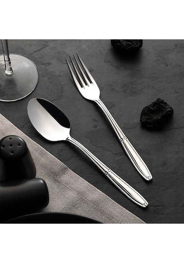 Nehir Buket Sade 60 Parça Çatal  Kaşık   Takımı