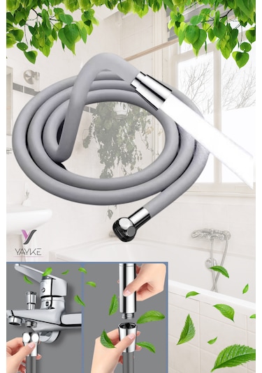 Yayke Yumuşak Silikon Duş Hortumu Kırılmaz Kopmaz Esnek Siyah