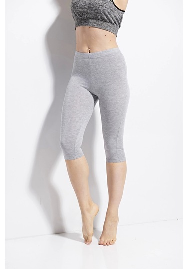Kolcu Kadın Elastan Kapri Tayt 454 - Gri Gri