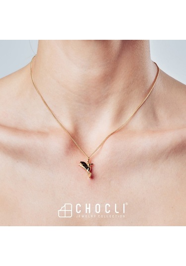 Chocli 18 Ayar Altın Kaplama Humming Bird Kolye