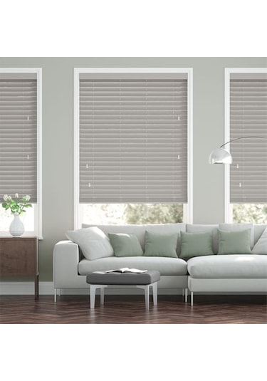 Ahşap Jaluzi Perde Polywood Jaluzi Perde 50Mm Gri