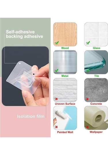 Mithra Life 5 Adet Çift Taraflı Yapışkanlı Eşya Sabitleme Askısı Mıt1107 Şeffaf