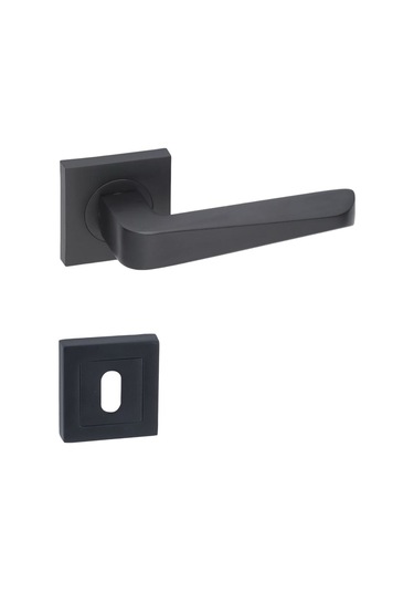 Arpat Rosa Kare Rozetli Oda Kapı Kolu Mat Siyah Oda