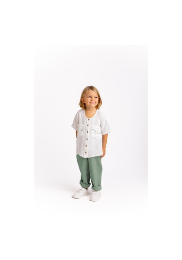 Müslin Cepleri Nakışlı Takım Çağla Çağla Çağla Yeşili