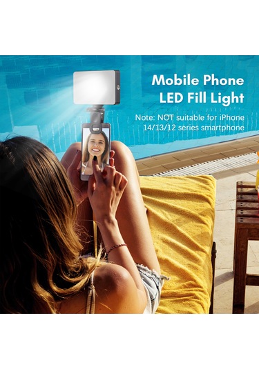 Hallow Andoer W140 RGB Cep Klipsli RGB Video Işığı Siyah