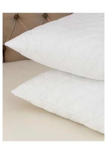 Eliosa 2 Li Kapitoneli Yastık Alezi - Beyaz - 50x70 Cm