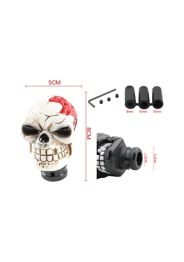 Suntek Manuel Kafatası Vites Değiştirme Topuzu Beyaz