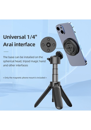 Youmex İphone 15/14/13/12 Magsafe Uyumlu Aluminyum Manyetik Telefon Desteği, 1/4 Vida Deligi İle