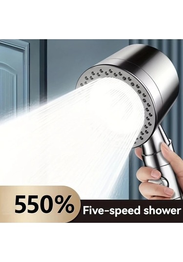 Fastbuy Challenger 5 Ayarlı Filtreli Lüks Gümüş Duş Başlığı, Banyo Nozulu Ve Aksesuarları Keyifli Yıldız