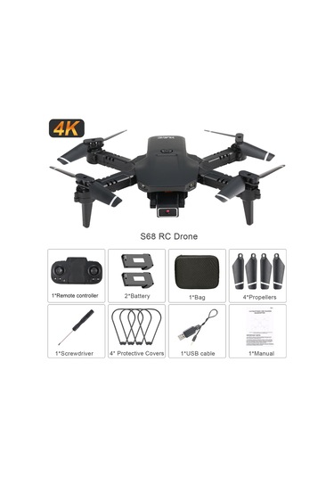 Honmex S68 Mini Katlanabilir İha - 4k Kameralı, Çift Pil, Yerçekimi Sensörü, İzleme Uçuşu, Çok Fonksiyonlu Drone