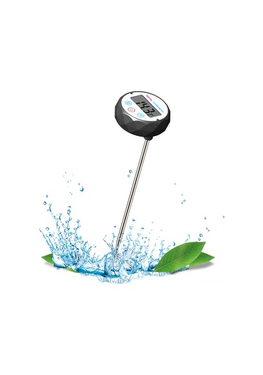 Padalink Siyah Gümüş Çelik Plastik Kahve Termometresi, Dikiş Pil Dahil, Hediye Kutusu İle, 15.5cm, 70g Siyah